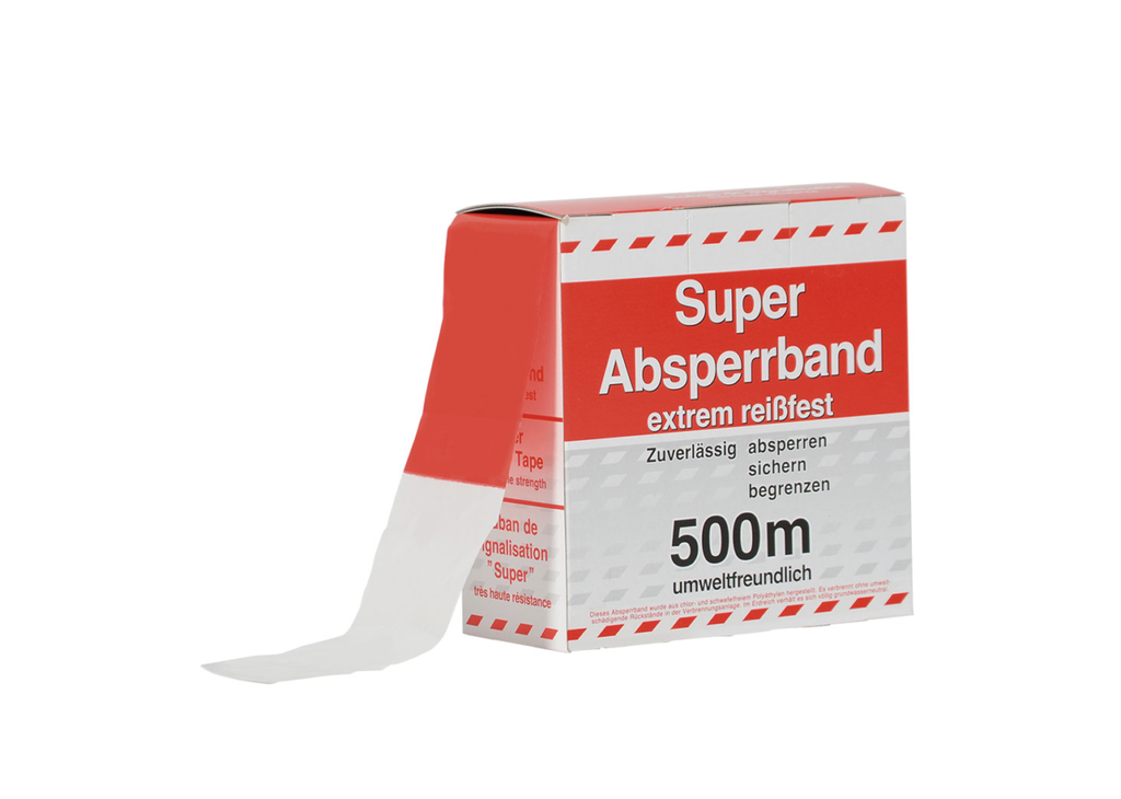 [318.201] Ruban de signalisation 500m super résistant rouge/blanc (sans texte)