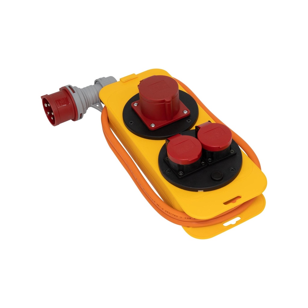 [1151402800] Station multiprise CEE 2m K35 5G1.5, Fiche CEE 5p 400 V/16 A (IP44), Prise 1xCEE/5 (IP44) + 2xT25 400V/16A (IP55) *CH*