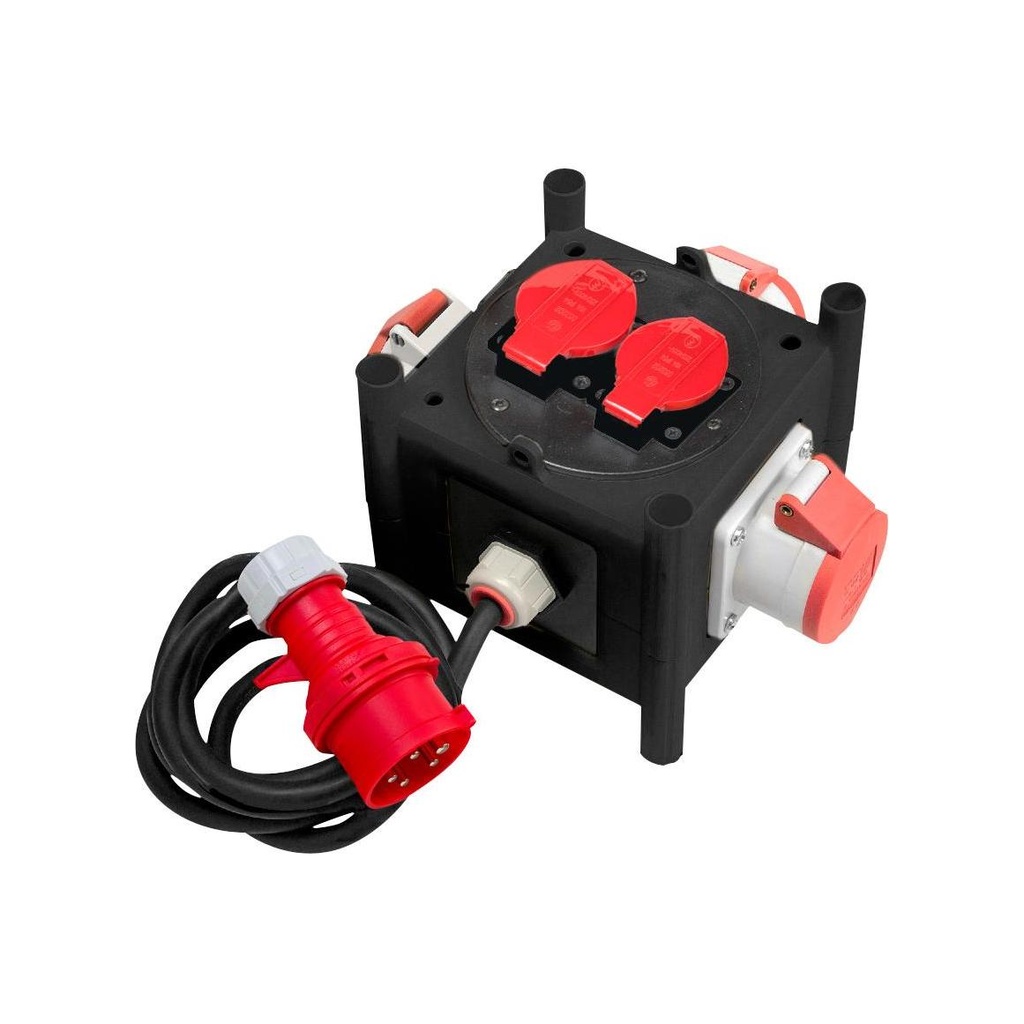 [1153402800] Distributeur de courant compact BSV 3 -LS/16, IP44, Fiche CEE 3P+N+T - 16 A/415 V~ (IP44), 3 Prises CEE 5p 400V/16A (IP44), 2 Prises T25 230V/400V/16A 5p (IP55)