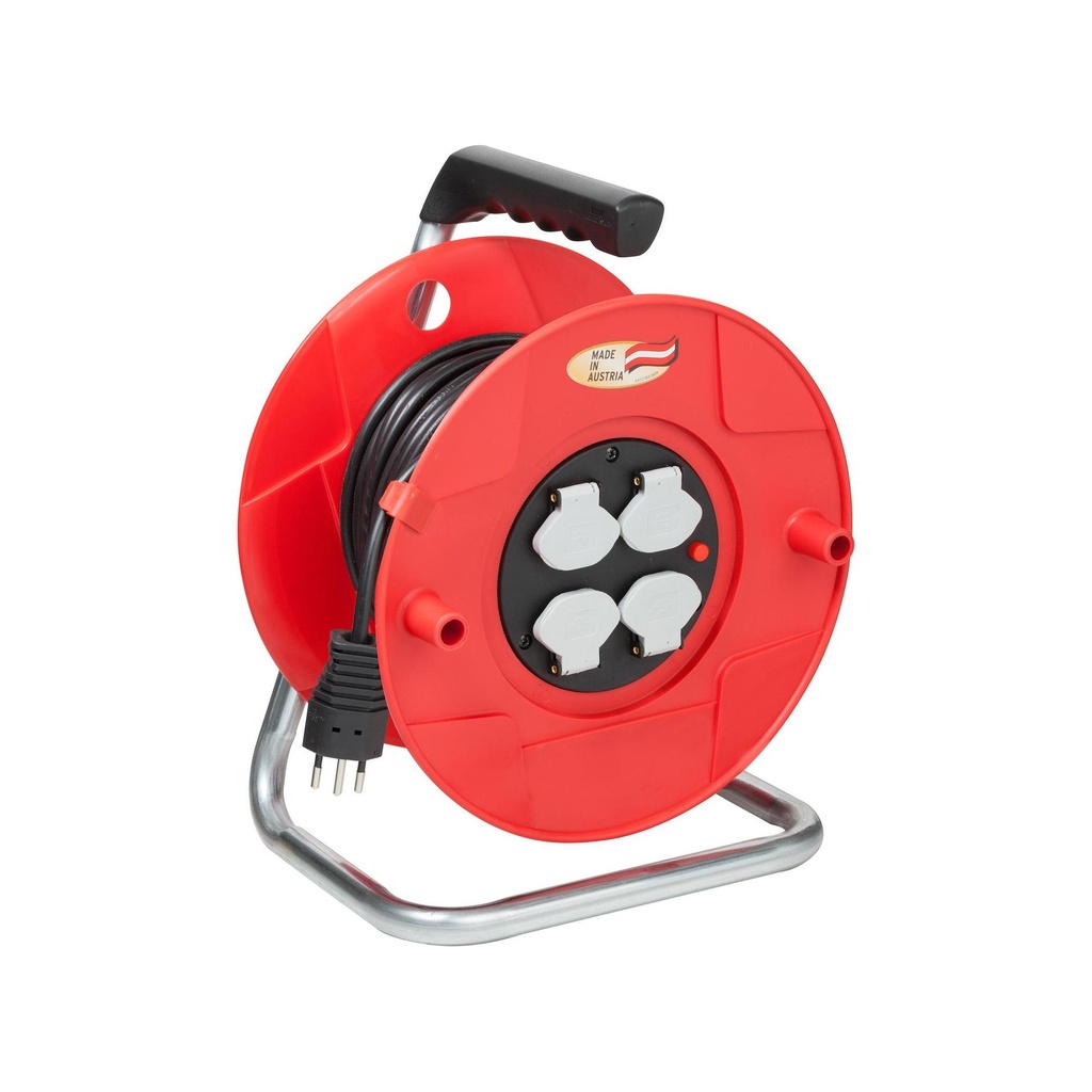 [1219032] BAT ST 260 Enrouleur de câble, 4x prise T13, fiche T12 , 33m H05VV-F 3G1.5 noir