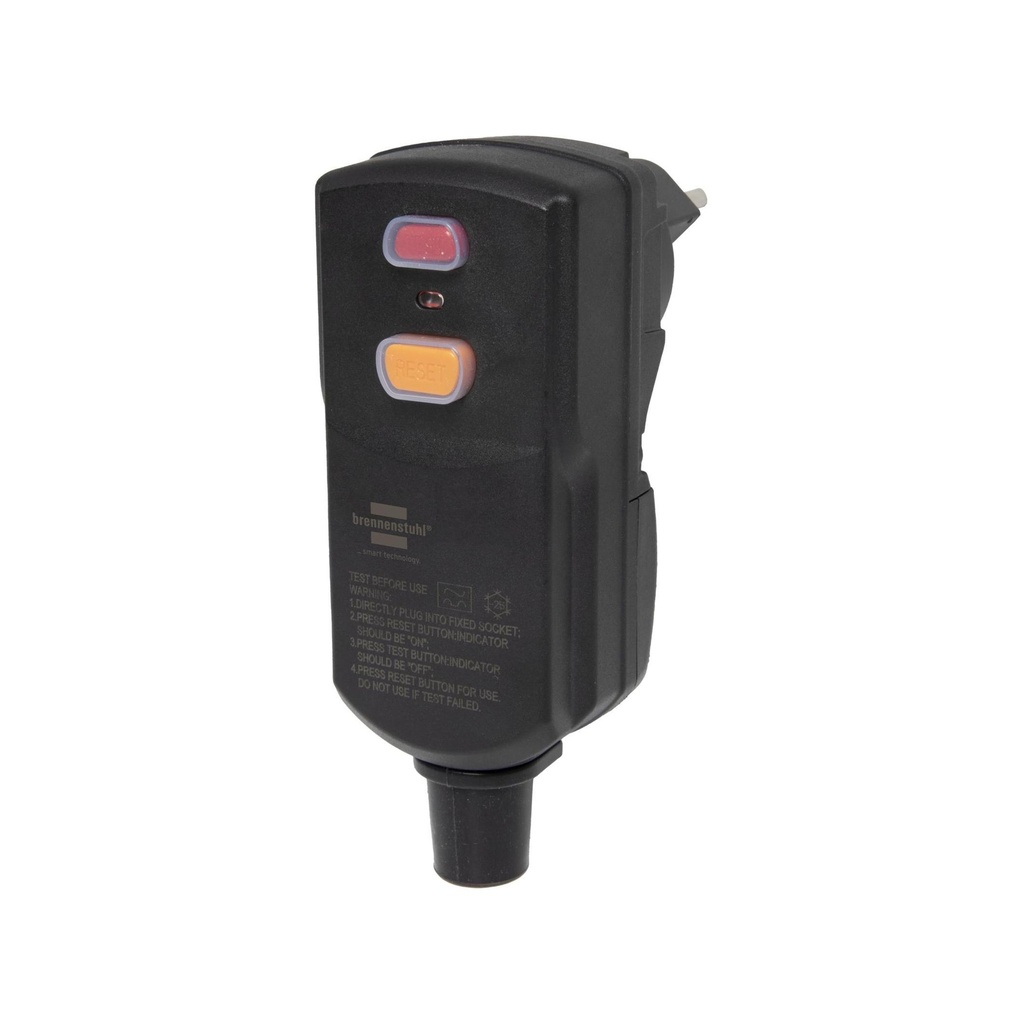 Brennenstuhl Fiche de protection des personnes PD29A IP55 (fiche de protection personnelle avec disjoncteur de protection FI pour l'extérieur, coupure bipolaire)