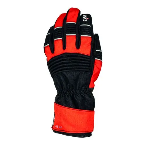 Gants d'intervention Seiz Fire-Fighter ZIP rouge et noir (5)